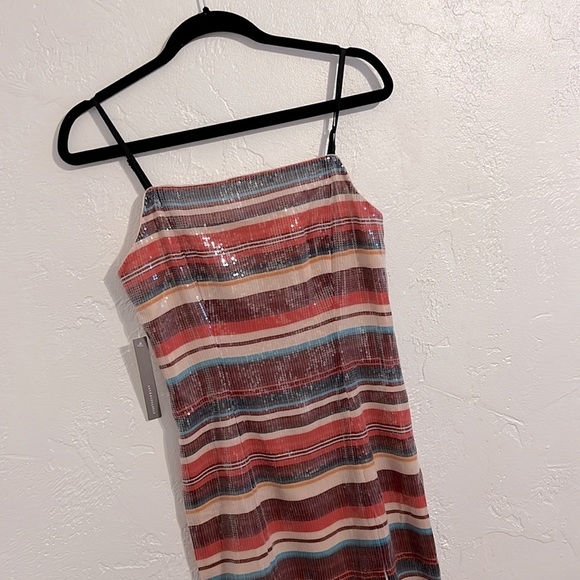 NWT Hutch Anthropologie Sequined Striped Bodycon Midi Dress - Picture 6 of 9